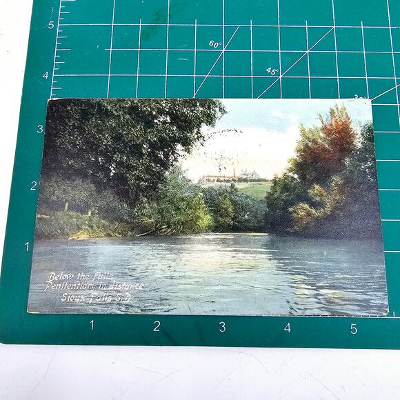 1909 Antique Postcard Bellow The Falls Penitentiary in Distance Sioux Fall SD - Picture 7 of 7